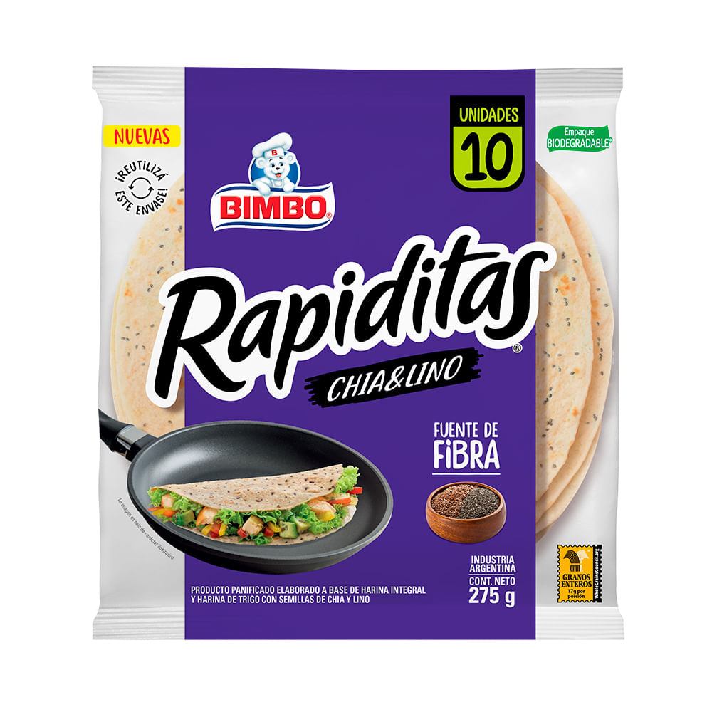 Bimbo Rapiditas con Semillas Lino/chia 250